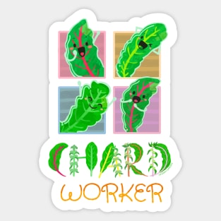 Chard Worker - Punny Garden Sticker